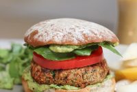 Spicy Black Bean Burger Seasoned with Tajín