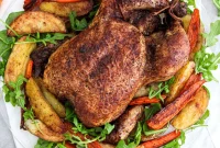 Autumn-Spiced Roast Chicken with Potatoes & Carrots