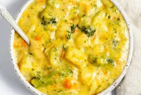 Creamy Broccoli, Potato & Cheddar Soup Recipe