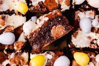 Mini Egg Chocolate Brownies with Melted Candy Centers