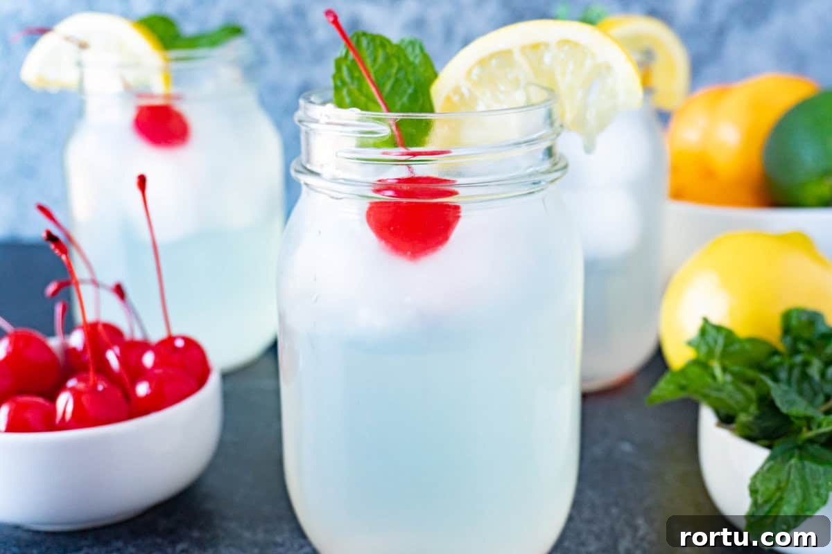 non-alcoholic mint julep in cup with cherry