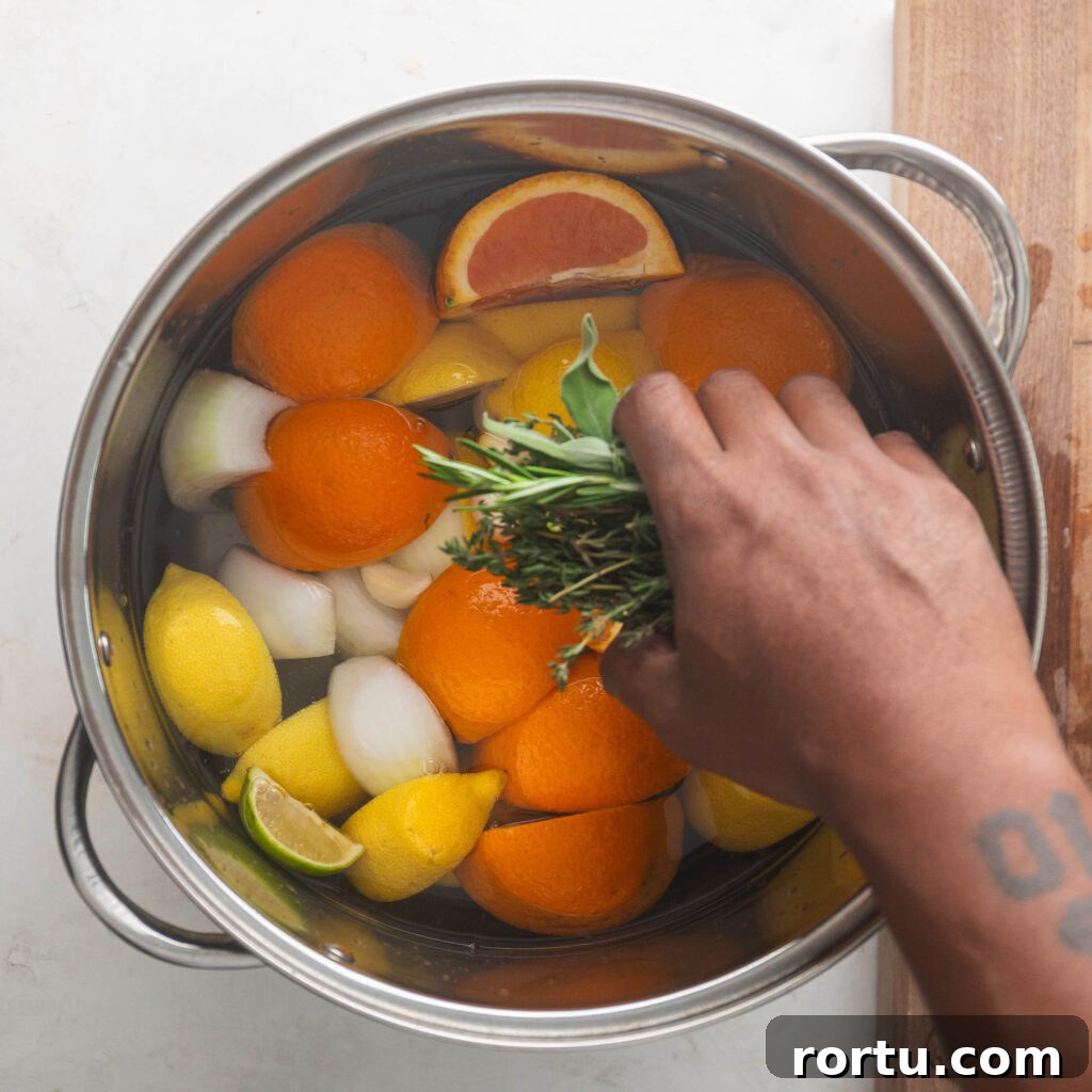 adding herbs to the brine