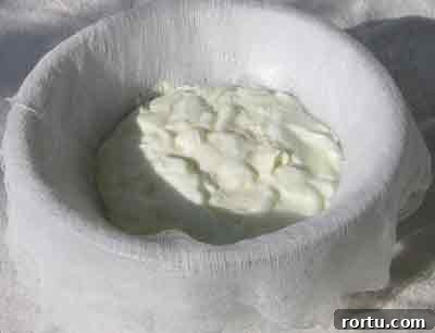 Put yogurt in cheesecloth to drain for greek recipes.