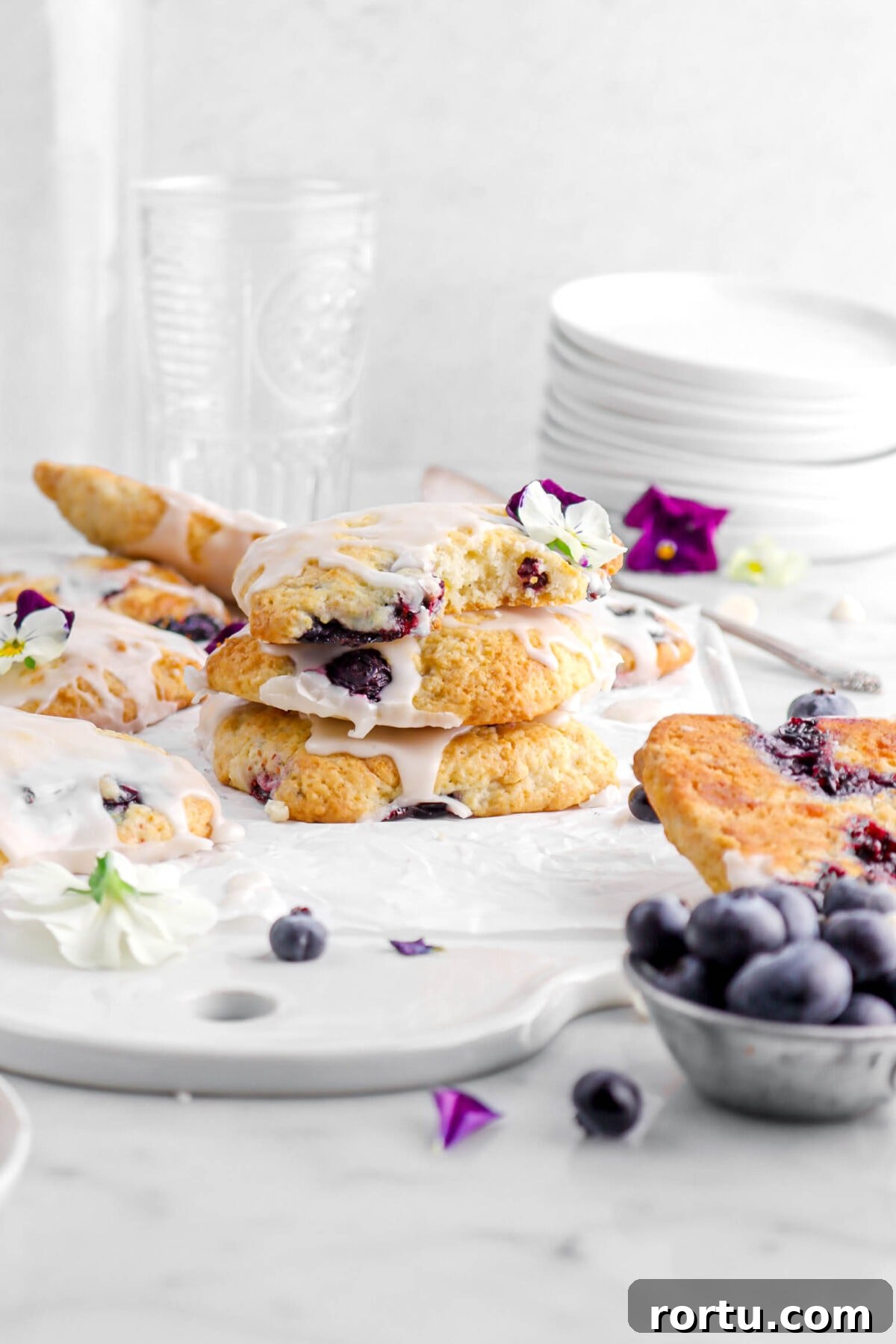 Giant Lemon Poppy Seed Scones — Soft, Zesty Breakfast Treat 11 Blueberry White Chocolate Chip Scones