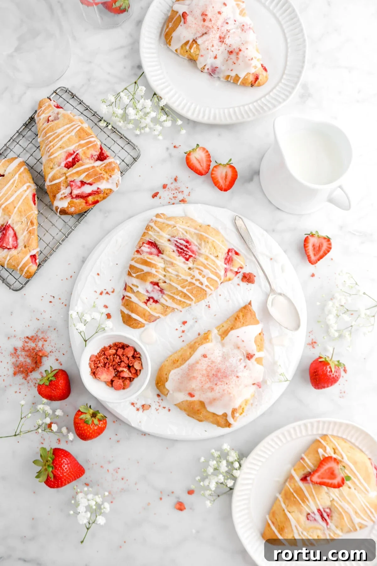 Giant Lemon Poppy Seed Scones — Soft, Zesty Breakfast Treat 12 Strawberries and Cream Scones