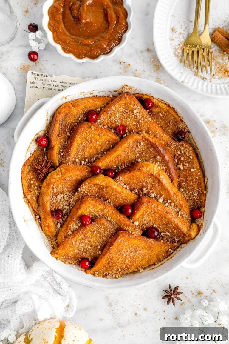 Quick & Easy Pumpkin Butter French Toast Bake