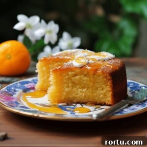 Ballymaloe Tunisian Orange Cake Recipe — Gluten-Free Version 15 Slice of Tunisian Orange Cake with thick syrup drizzled.