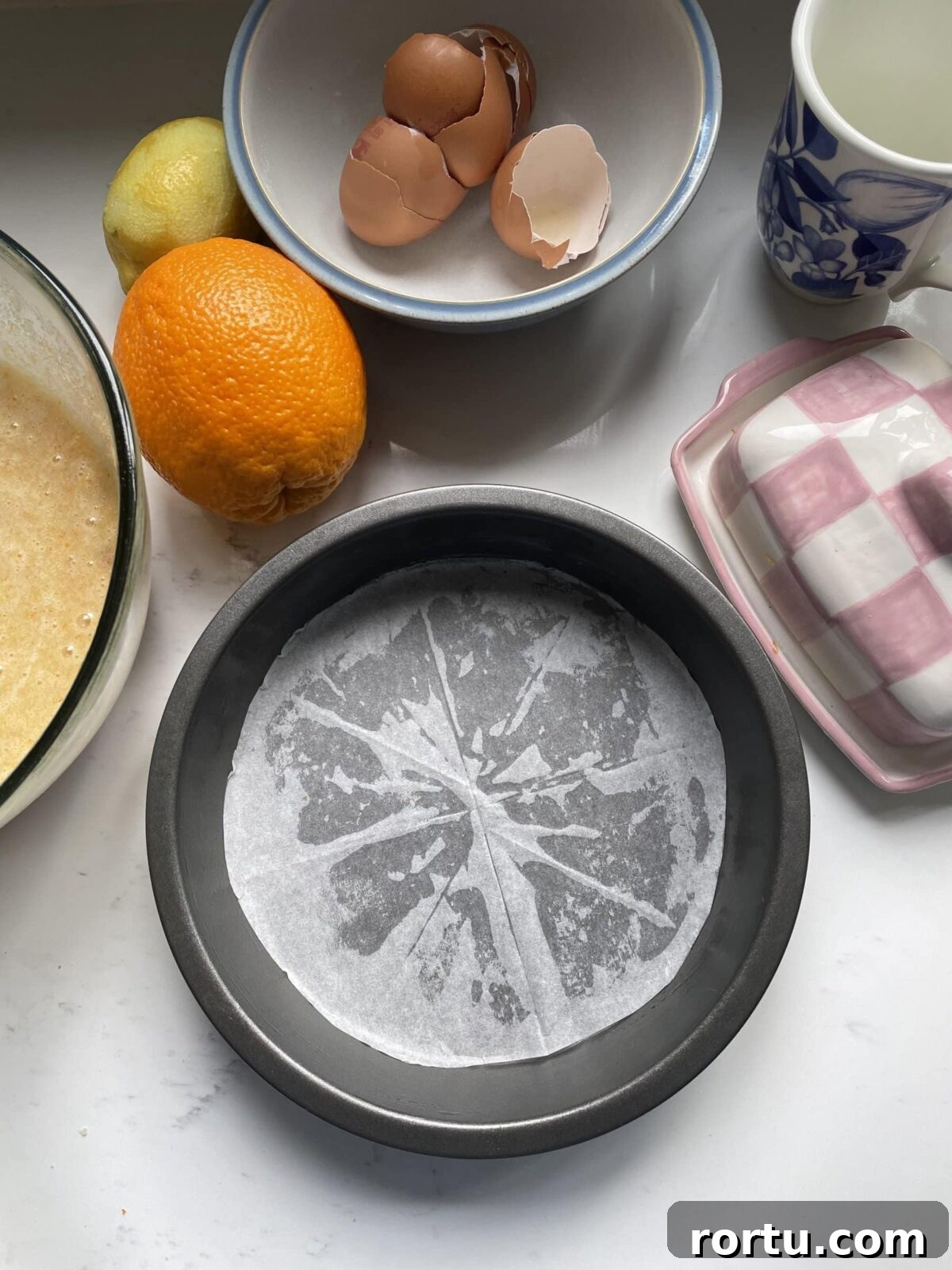 Ballymaloe Tunisian Orange Cake Recipe — Gluten-Free Version 4 lining cake tin for tunisian orange cake.