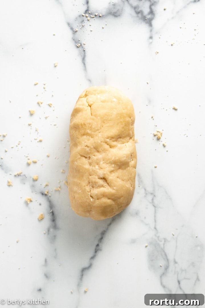Pie crust formed into a log.