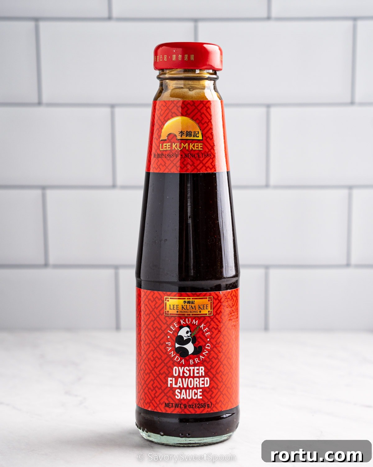 Bottle of oyster sauce.