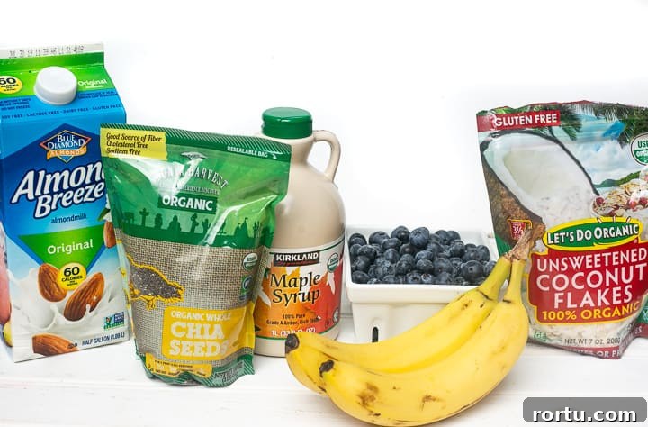 This basic chia seed pudding takes 60 seconds to prep and is the perfect base for all of your favorite toppings! Chia seed pudding ingredients