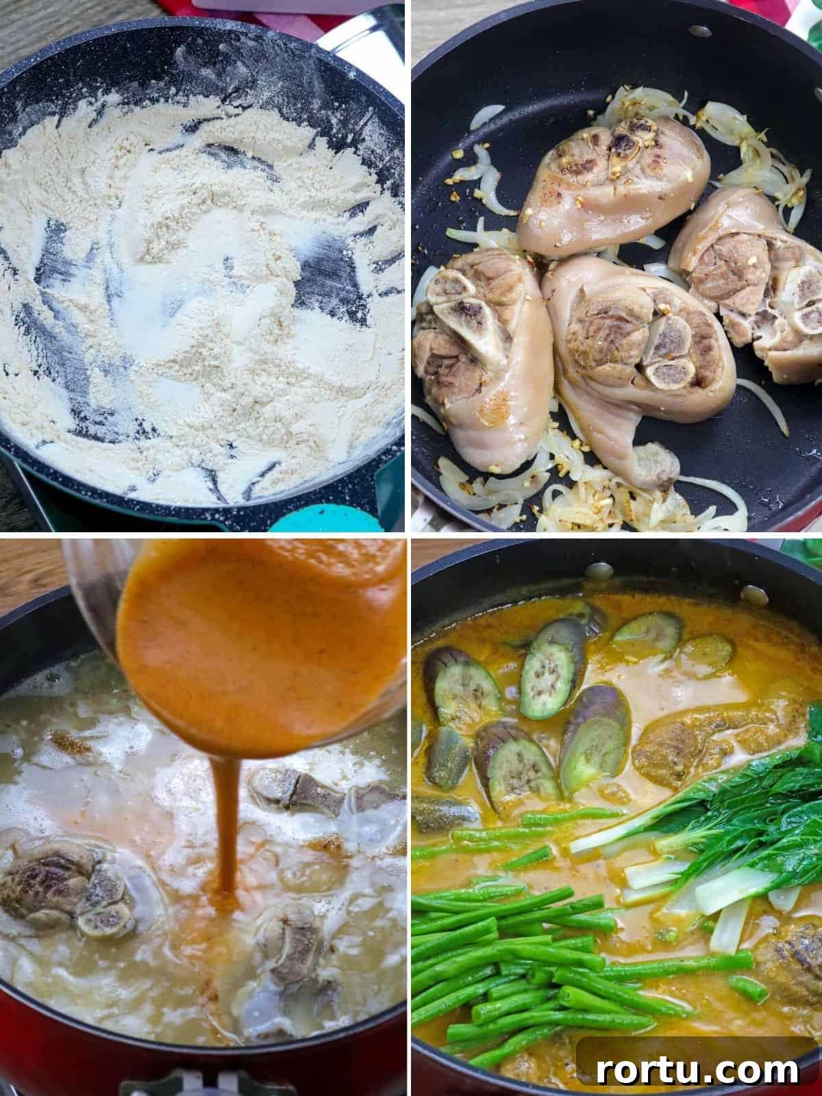 Braised Pork Hocks (Kare-Kareng Pata) Recipe 4 making kare-kareng pata in a pot
