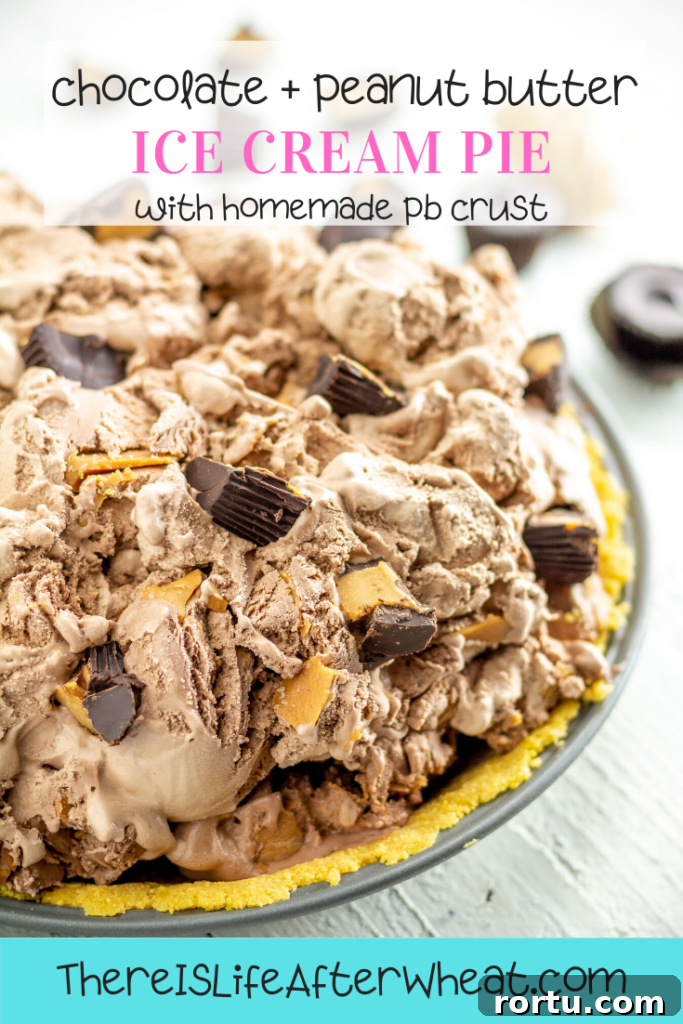 a chocolate peanut butter ice cream pie.