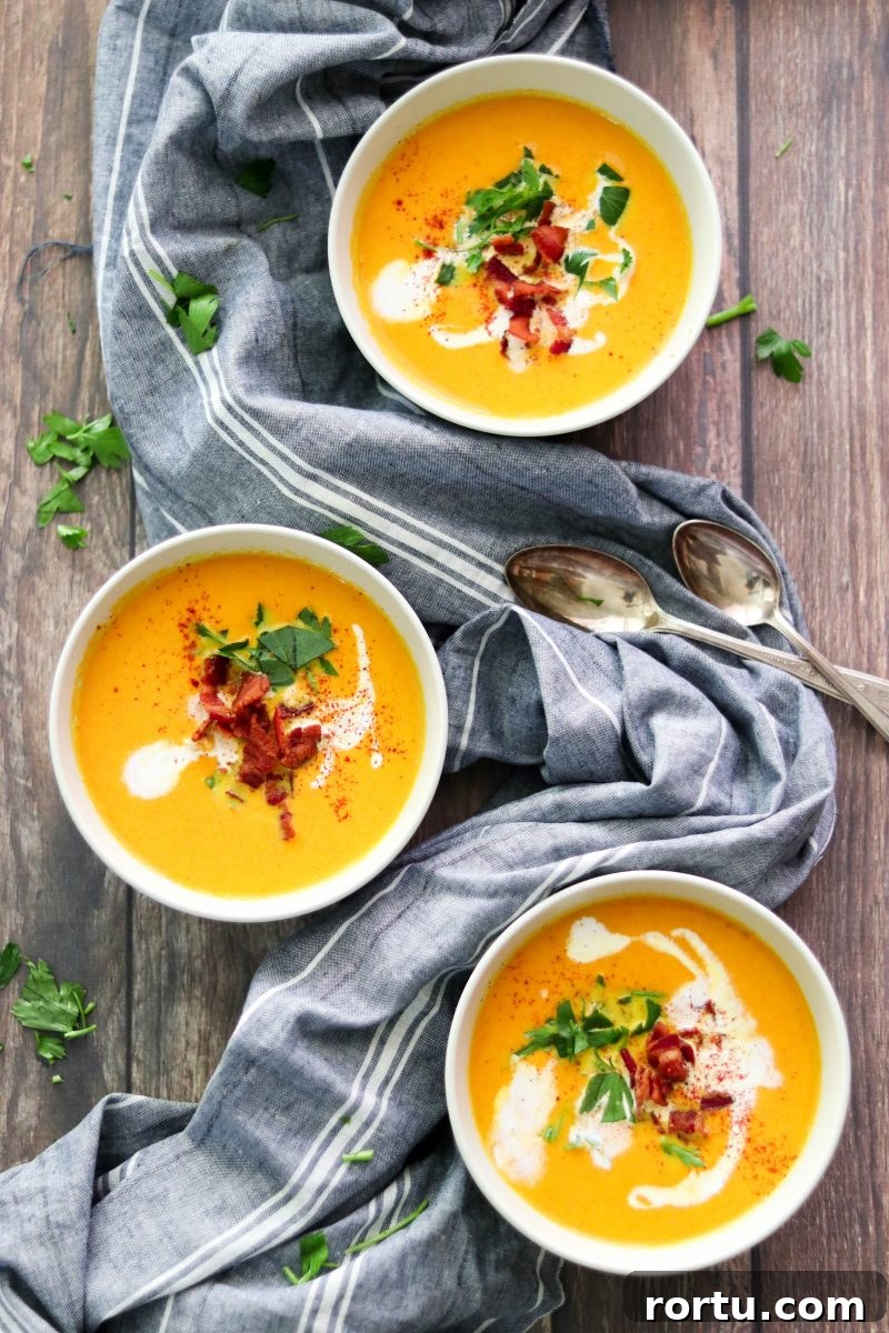 Creamy Paleo Carrot Soup with Bacon