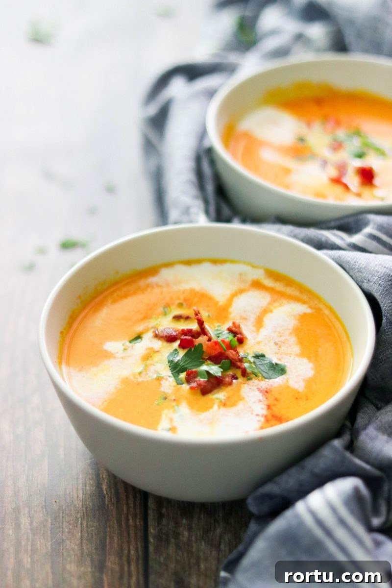 Creamy Paleo Carrot Soup with Bacon