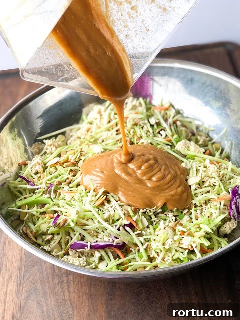 Asian Ramen Salad with Peanut Dressing