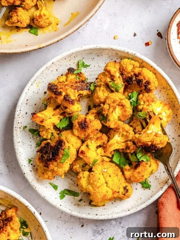 Easy Turmeric Roasted Cauliflower