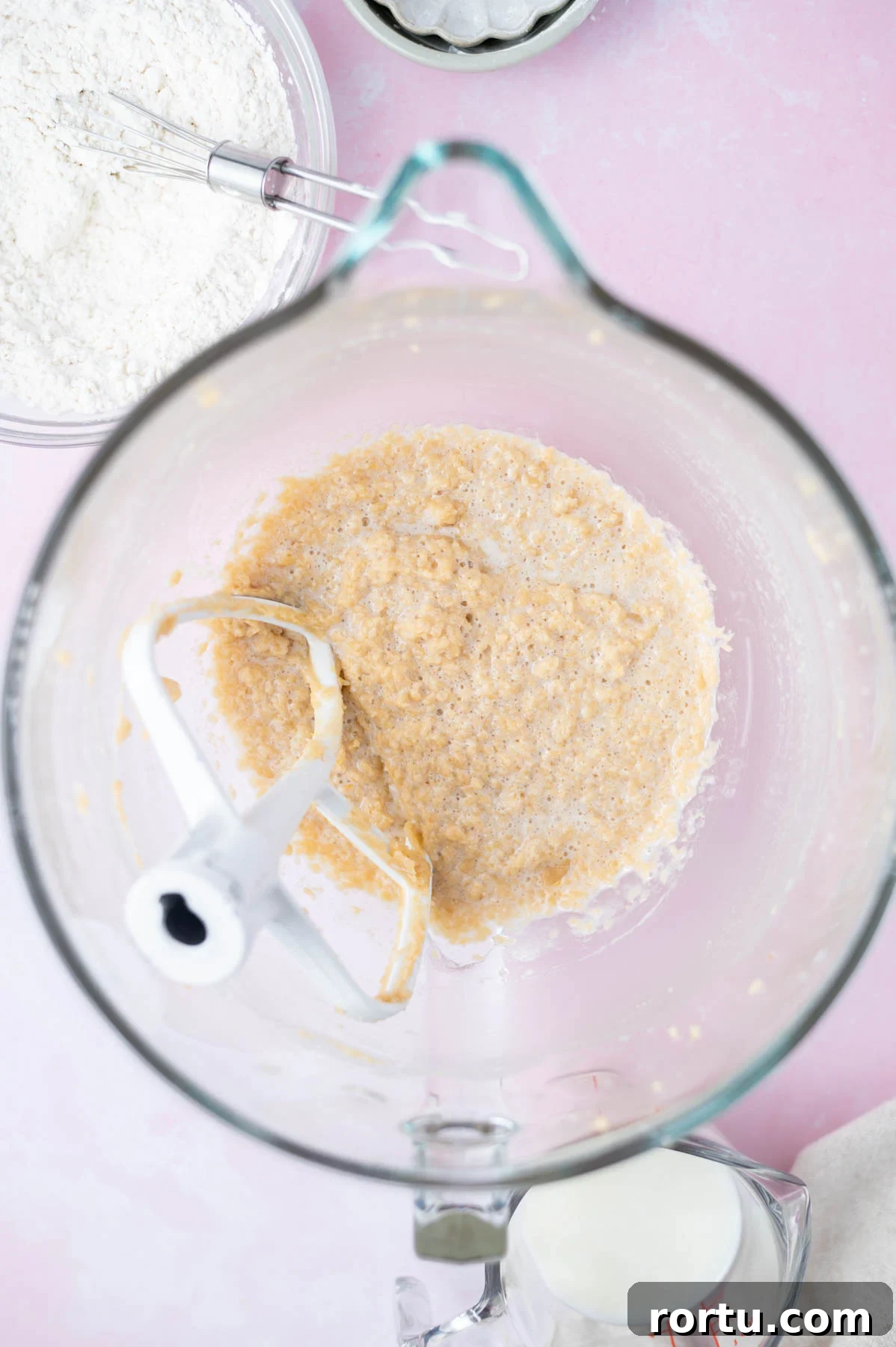 Lemon Raspberry Cupcakes Made from Scratch: Bright Summer Recipe 5 cupcake batter looking slightly curdled after egg whites and vanilla has been added
