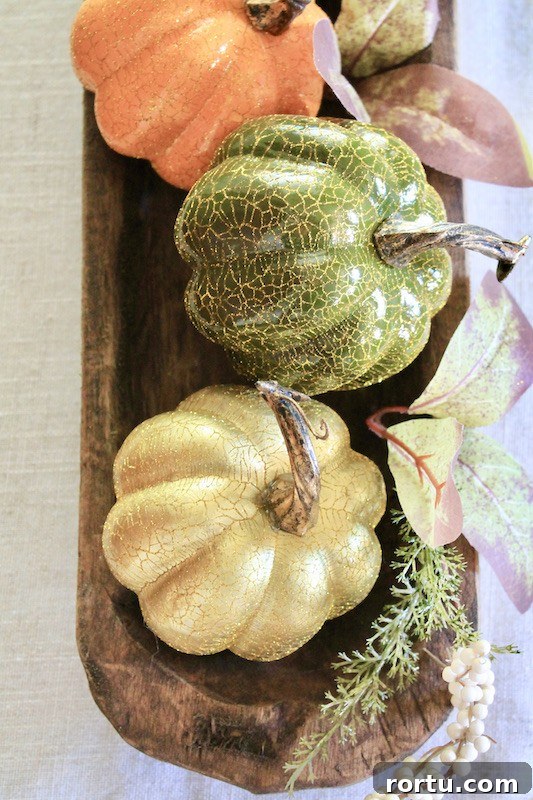 easy rustic fall dough bowl with pumpkins