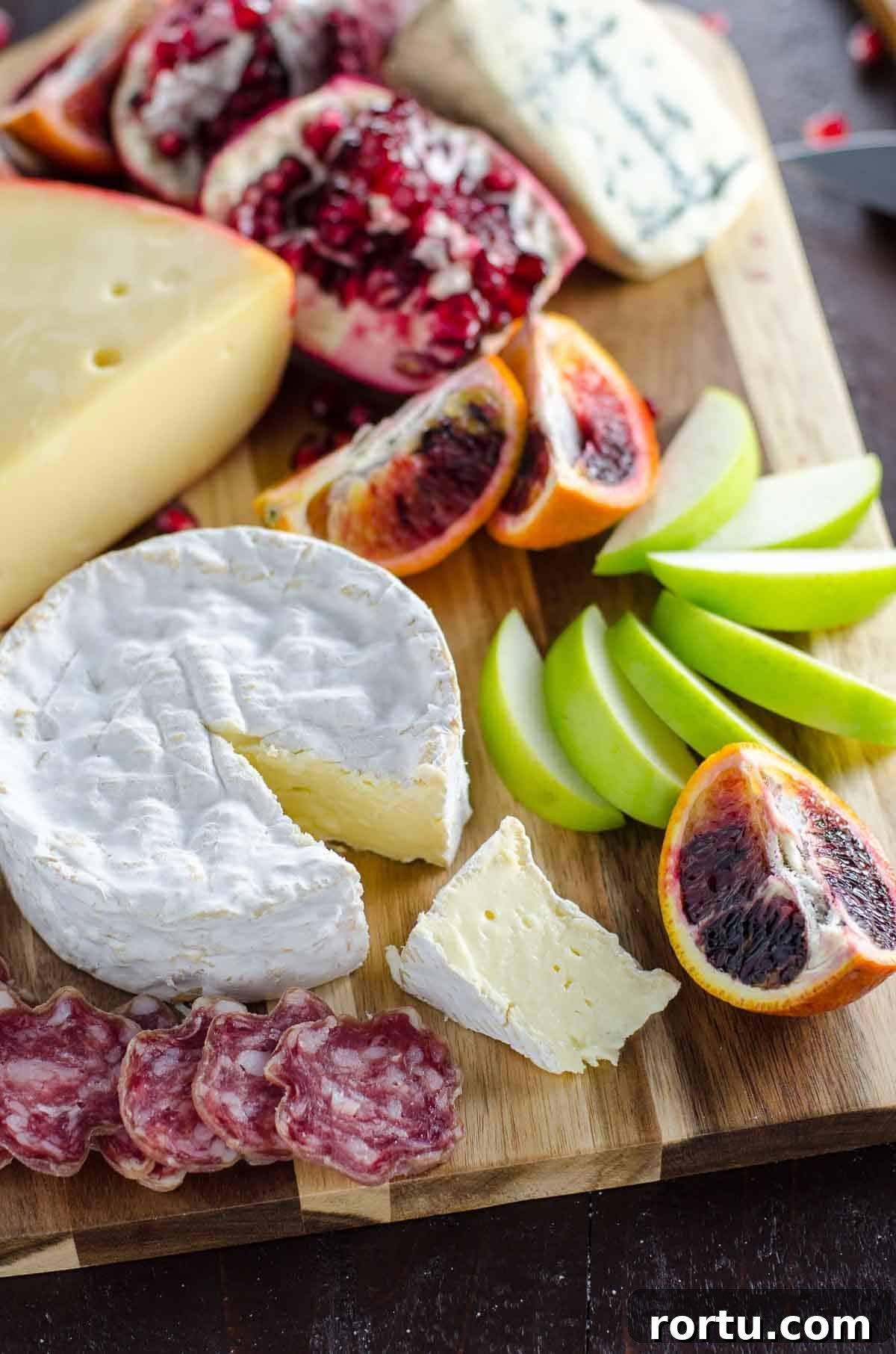 a beautiful meat and cheese platter (charcuterie board)