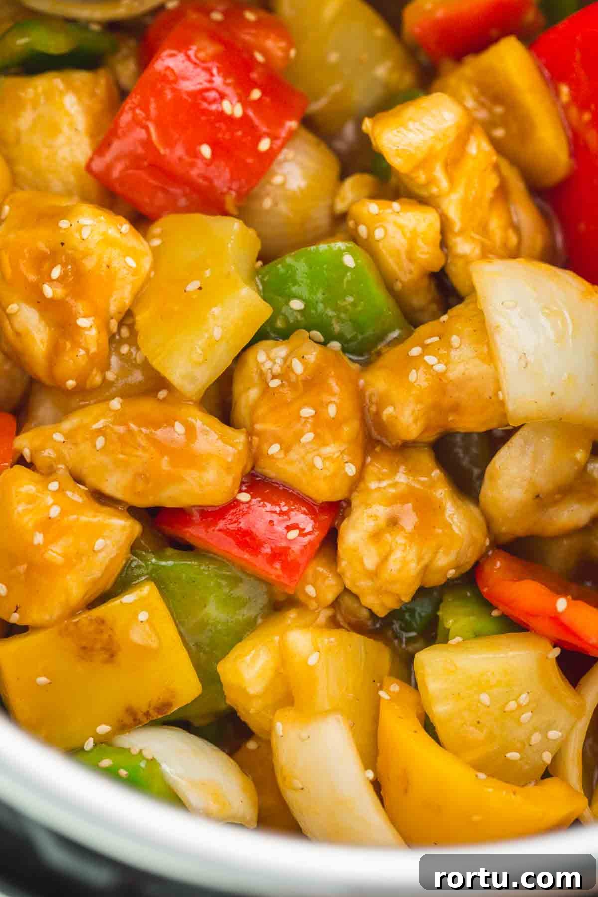 The texture of Sweet And Sour Chicken cooked in the Instant Pot