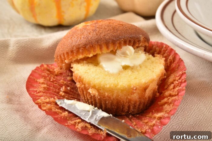 Cornbread swirl with melted butter