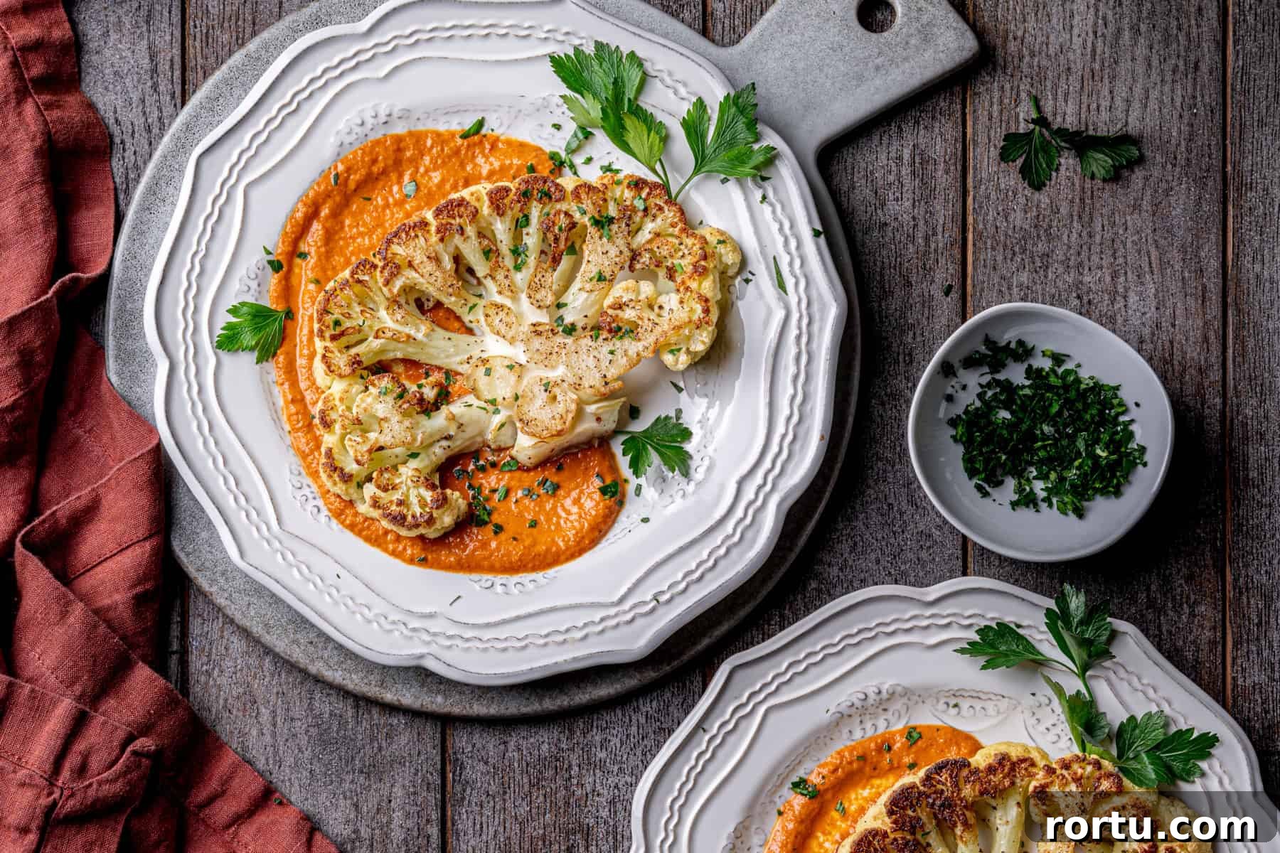 Roasted Cauliflower Steaks with Homemade Romesco Sauce 9 Roasted Cauliflower Steaks with Homemade Romesco