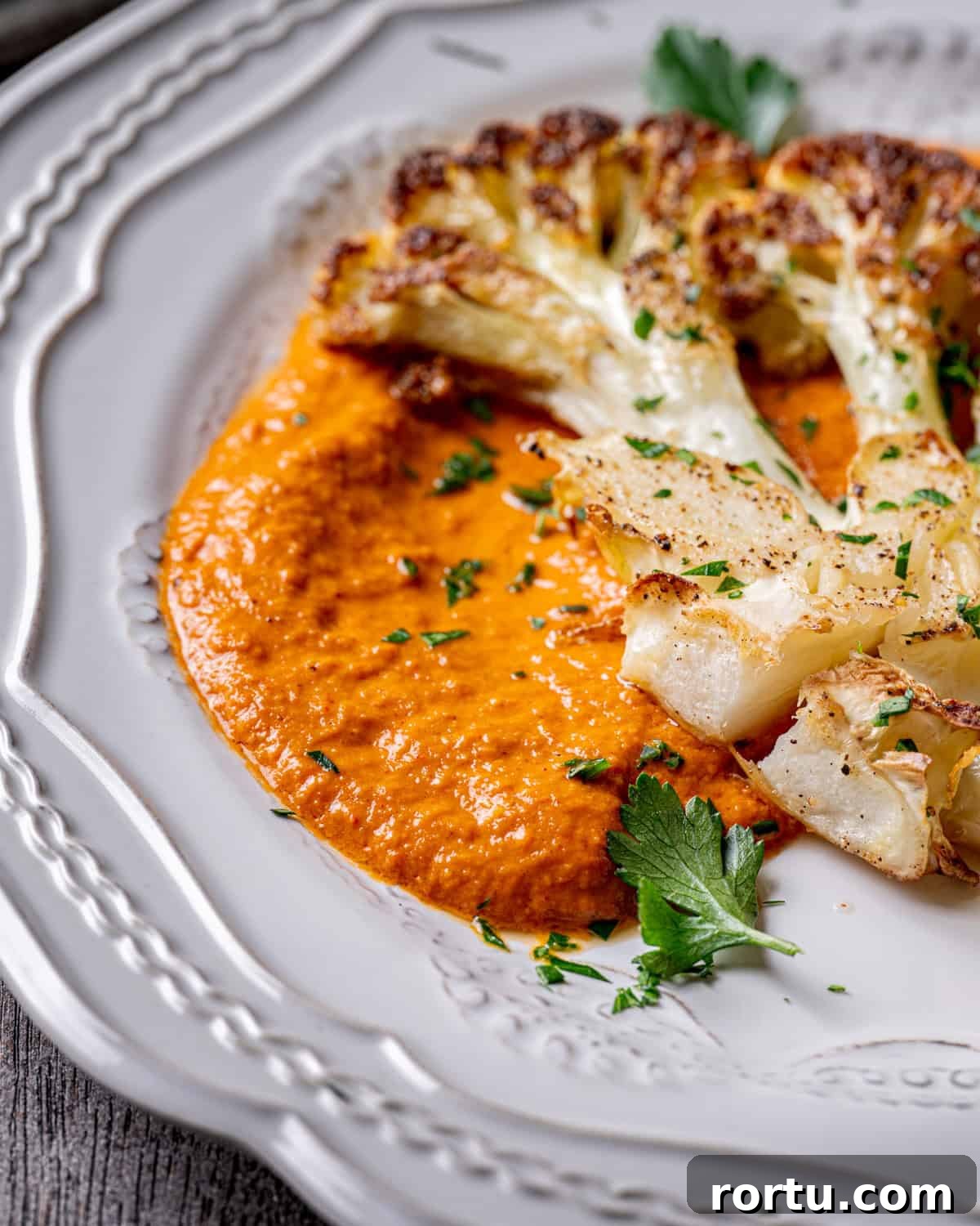 Roasted Cauliflower Steaks with Homemade Romesco Sauce 3 Homemade Romesco Sauce