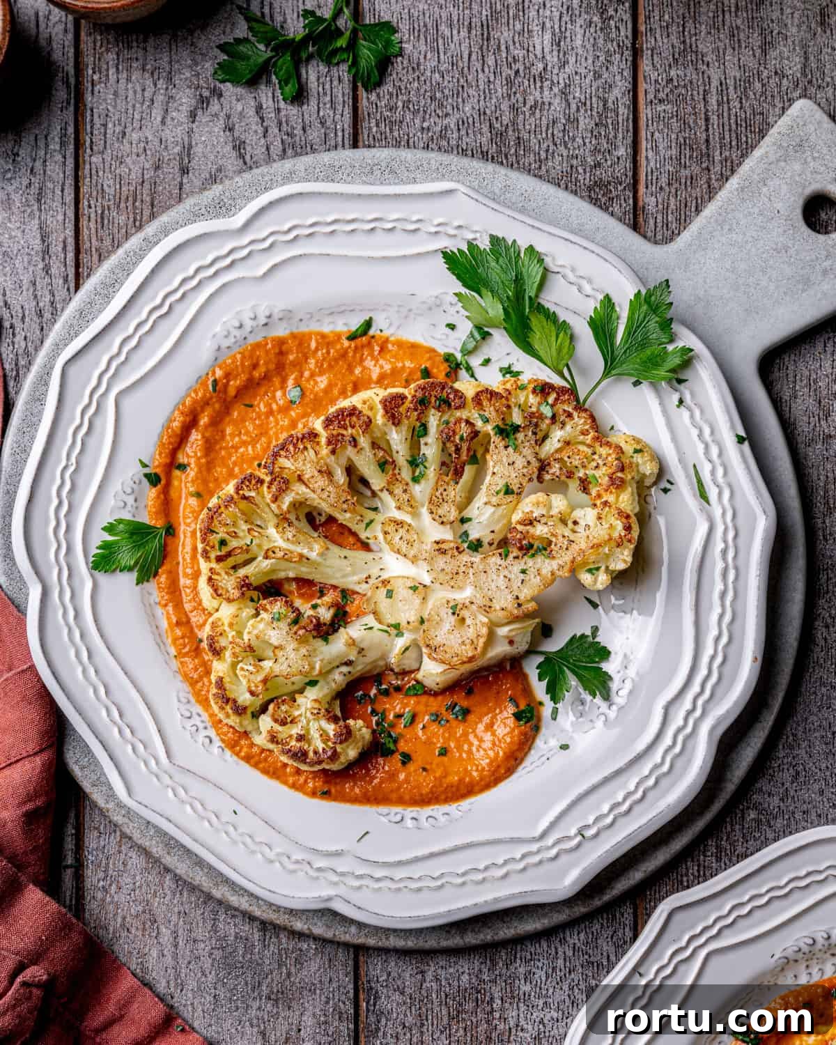 Roasted Cauliflower Steaks with Homemade Romesco Sauce 7 Roasted Cauliflower Steaks with Homemade Romesco Sauce