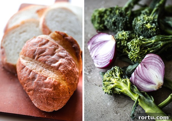 Grilled Cheese Sandwiches with Broccolini and Sautéed Onions