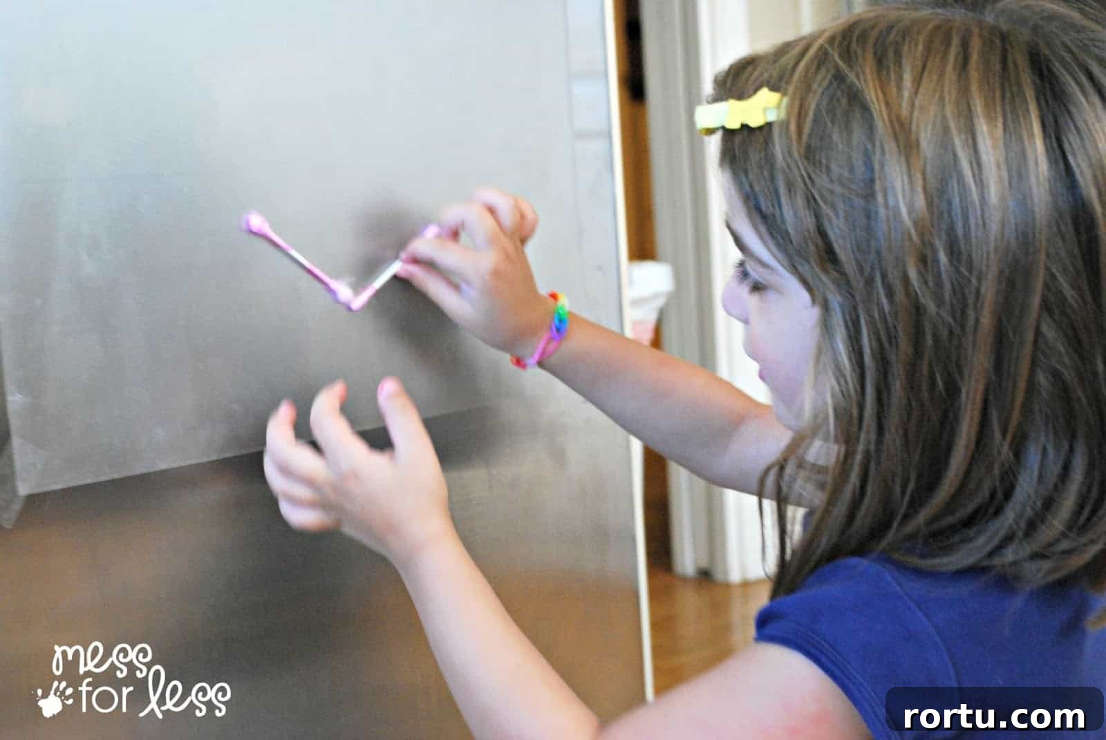 using q-tips on contact paper