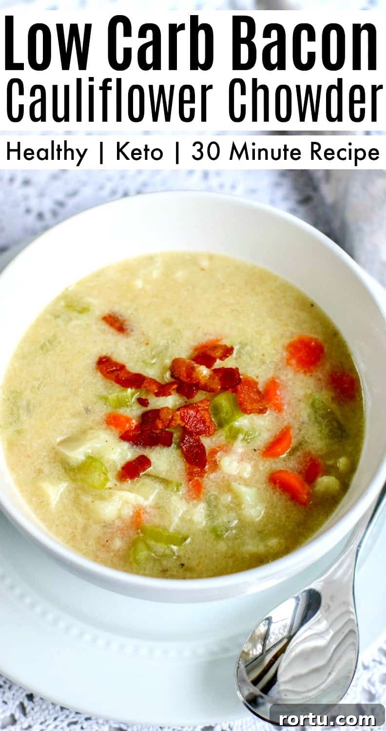 Low Carb Bacon Cauliflower Chowder