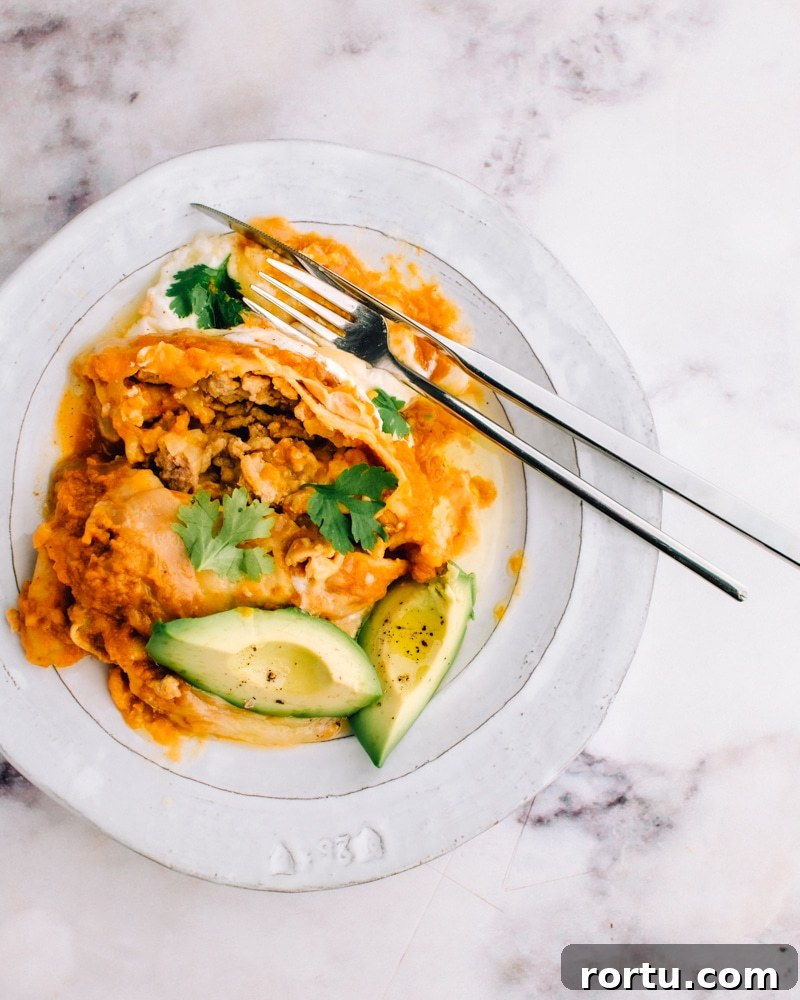 Chicken Enchilada on a plate
