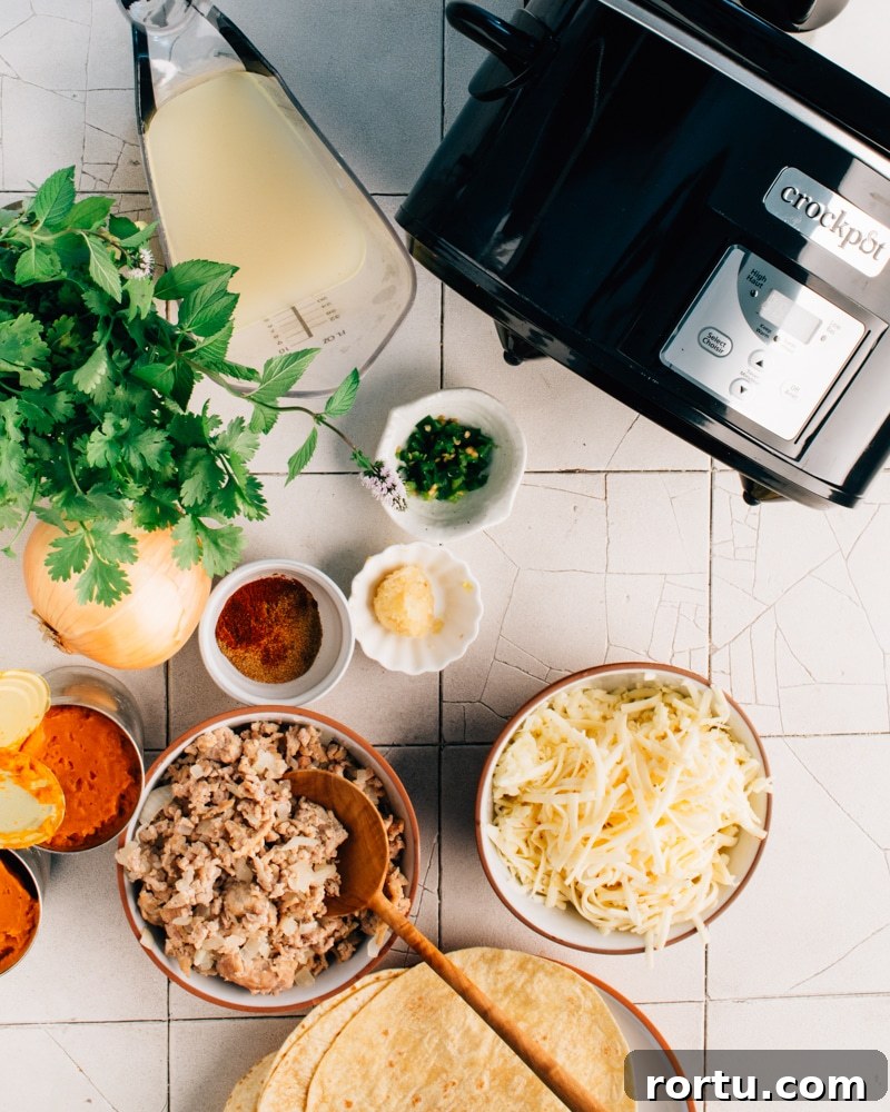 Pumpkin Turkey and Cheese for Enchiladas in Slow Cooker