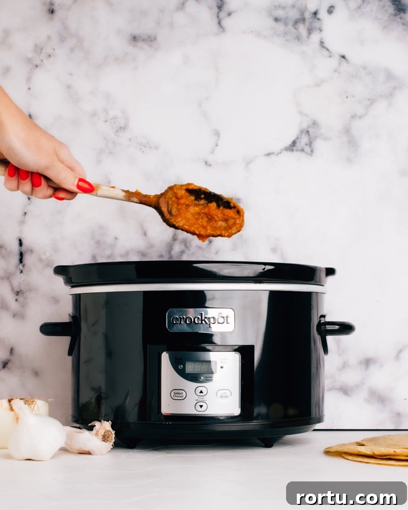 Add pumpkin sauce to slow cooker