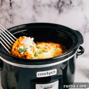 Serving Chicken Enchiladas in Crockpot Slow Cooker
