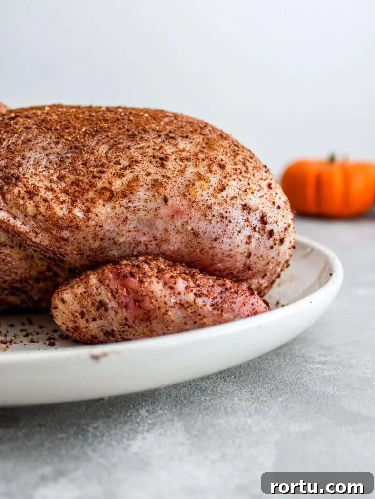 fall spice roasted chicken raw chicken seasoned in plate close up of breast