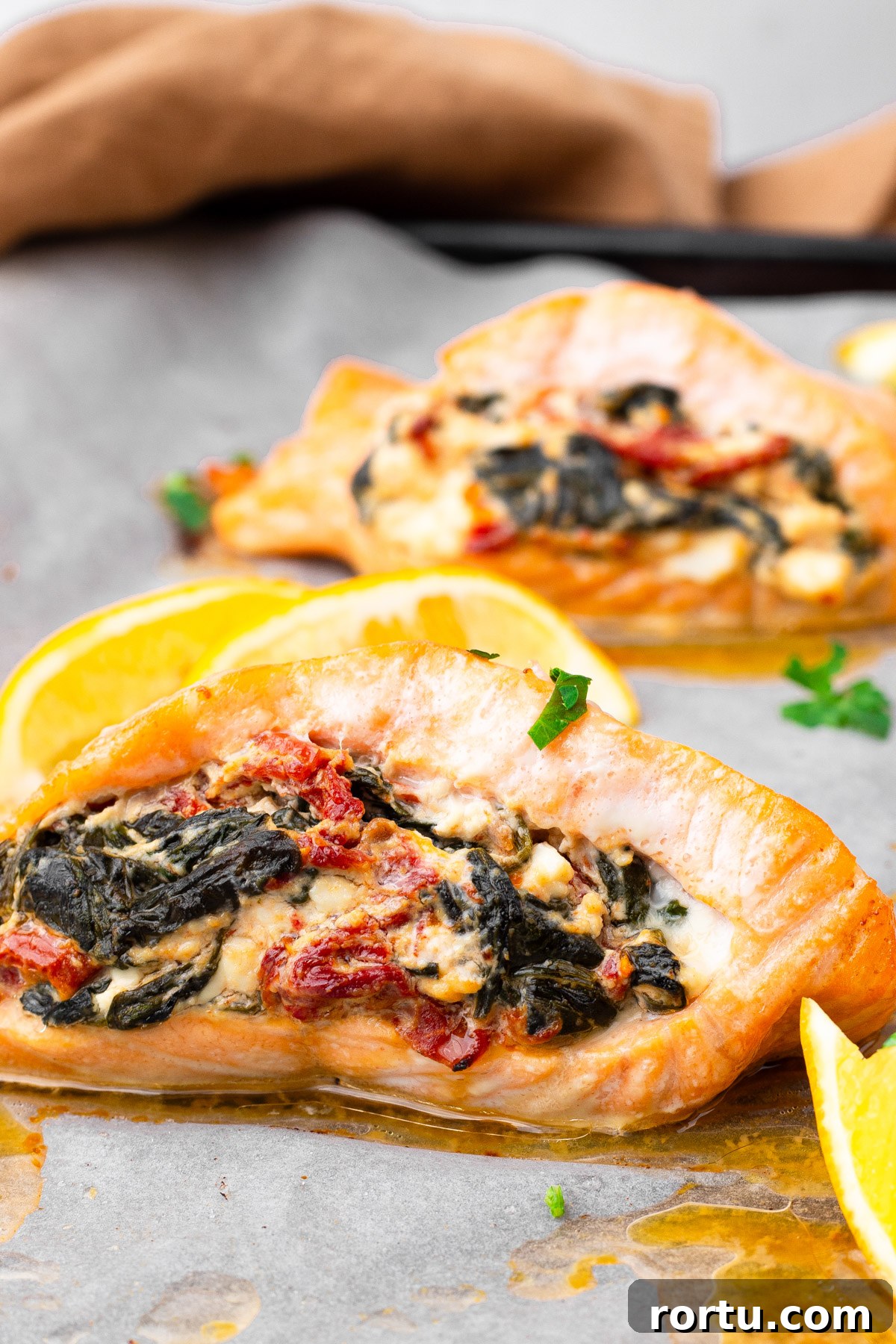 27 Cozy High-Protein Fall Dinners for Busy Weeknights 23 Mediterranean Stuffed Salmon