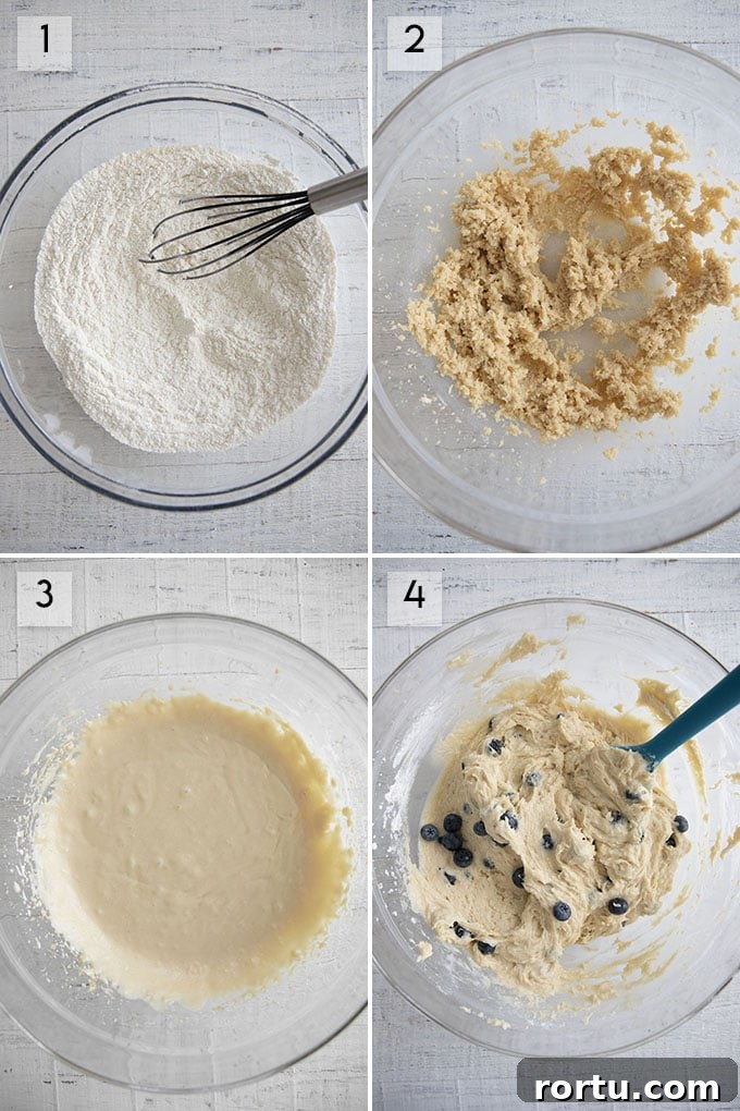 photo collage how to make blueberry muffins