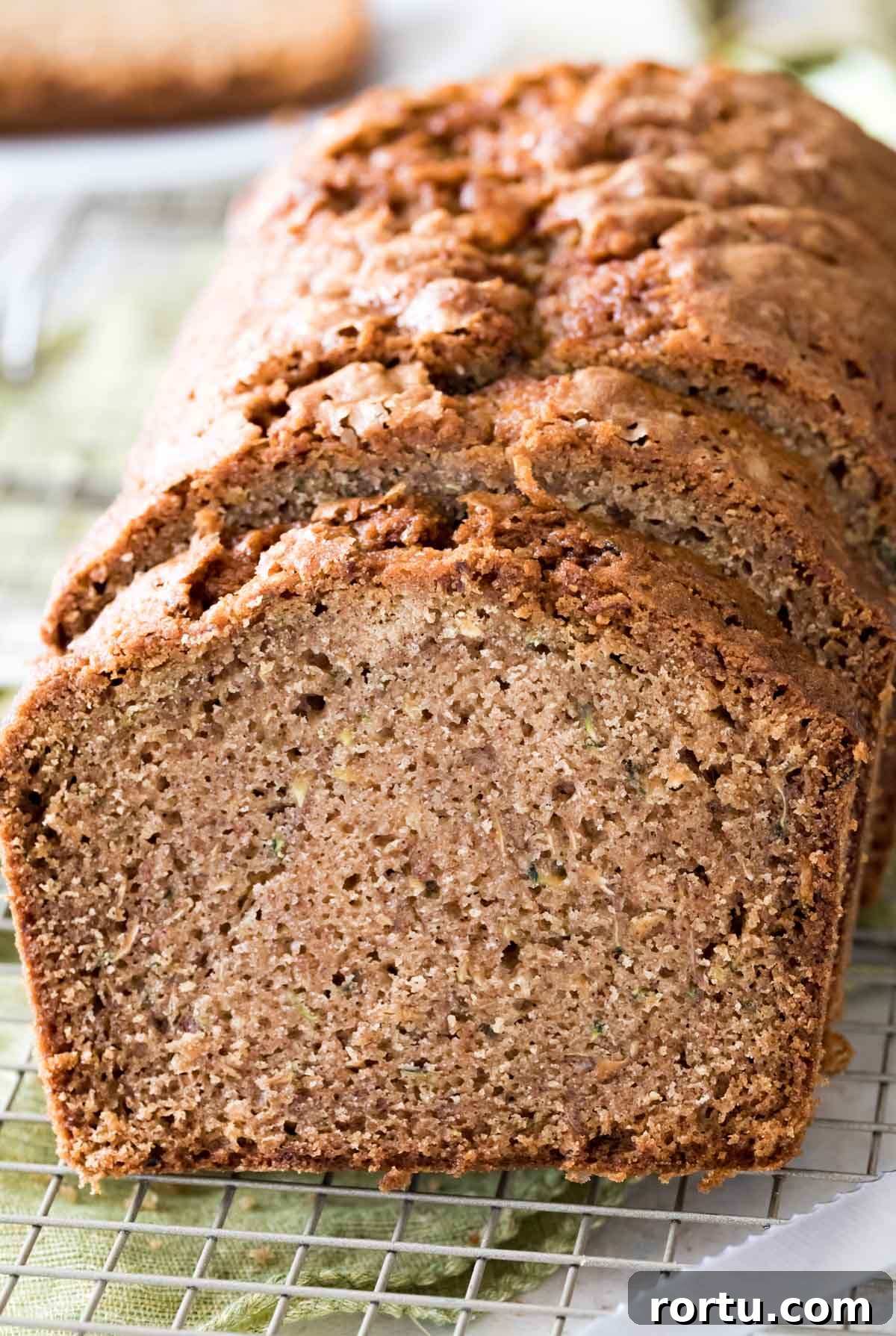 sliced zucchini bread