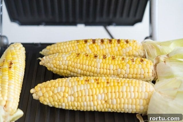 Grilled Corn Cobs with Grill Marks