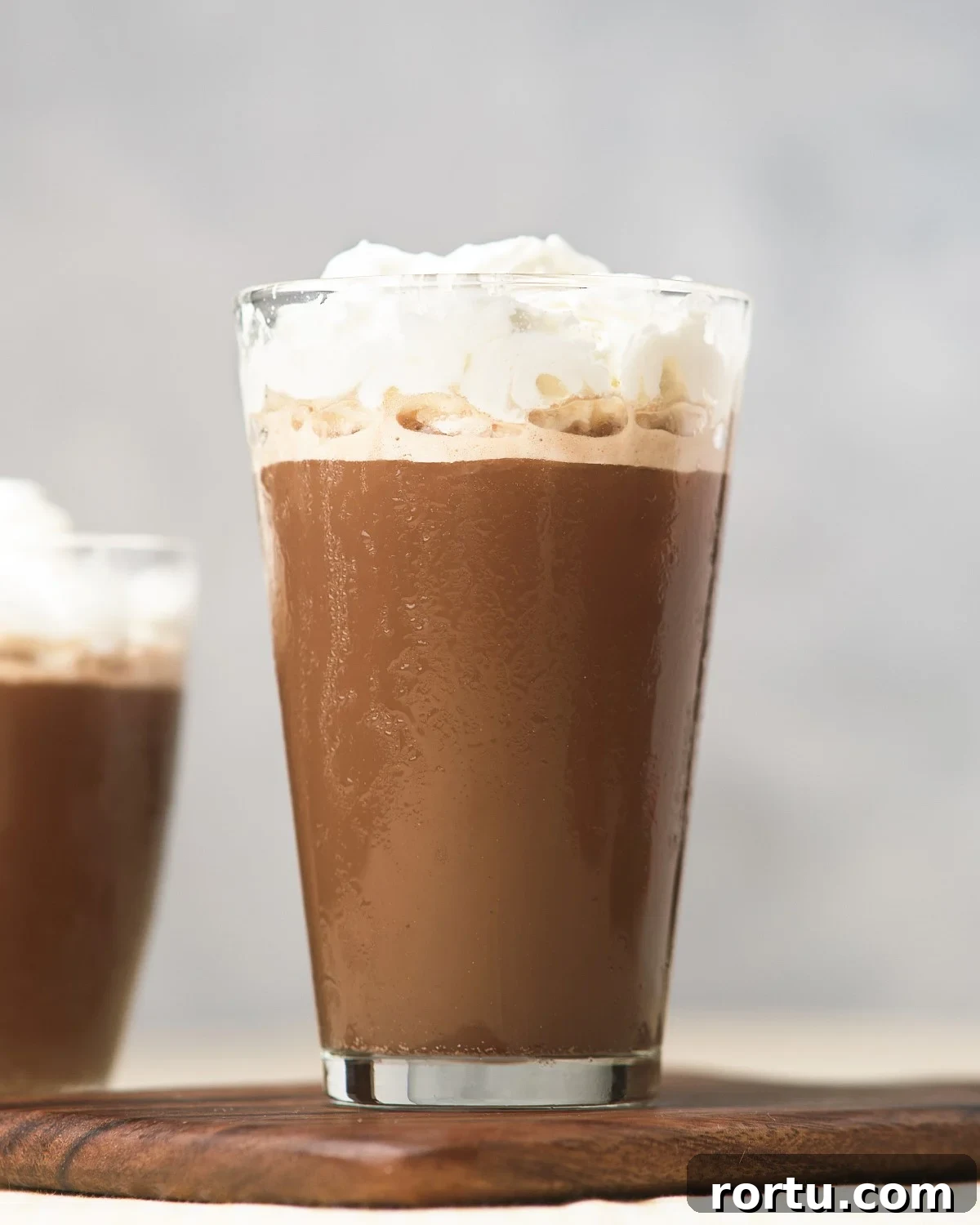 Root beer float protein smoothie with whipped cream