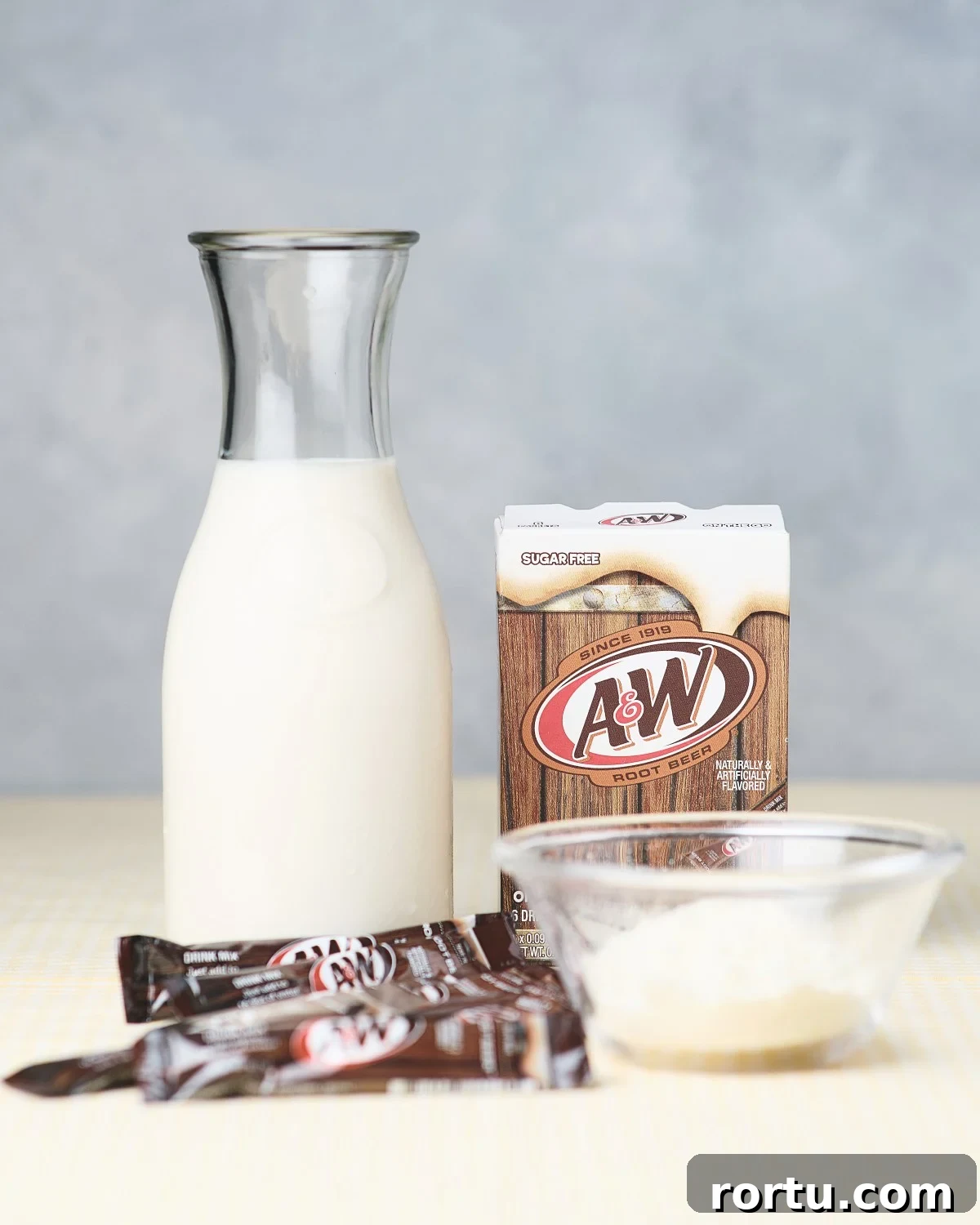 Ingredients for protein root beer float