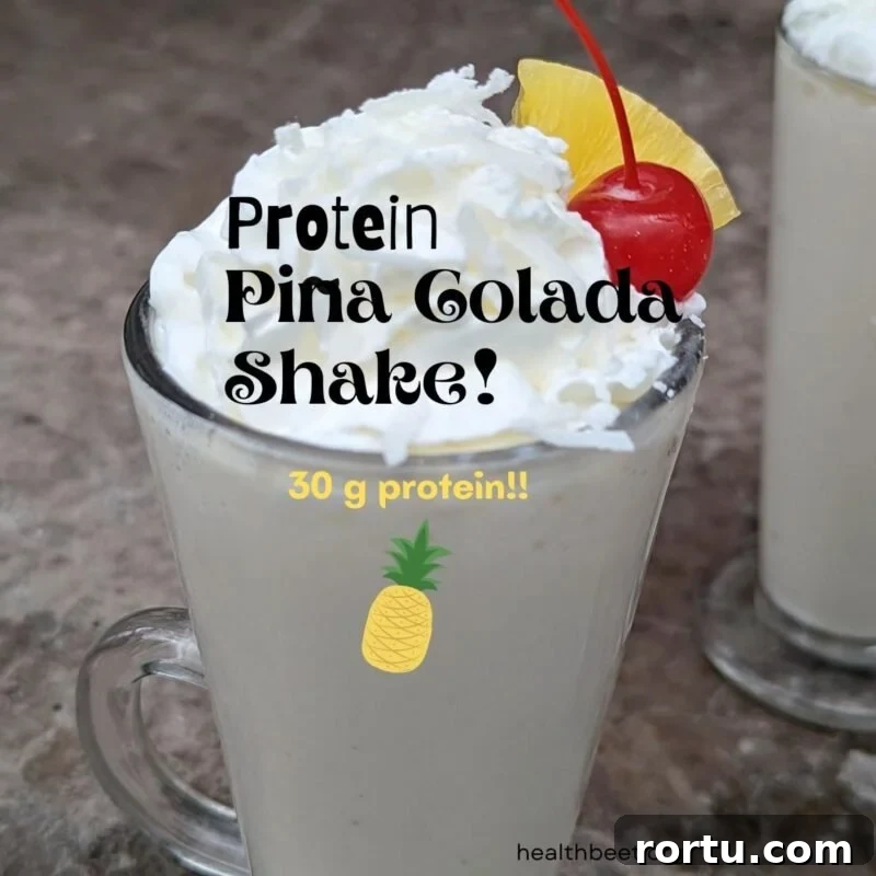 pina colada protein shake with 30 grams of protein square
