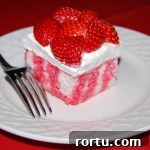Strawberry Jello Poke Cake Recipe with Creamy Frosting 2 img 17077 2