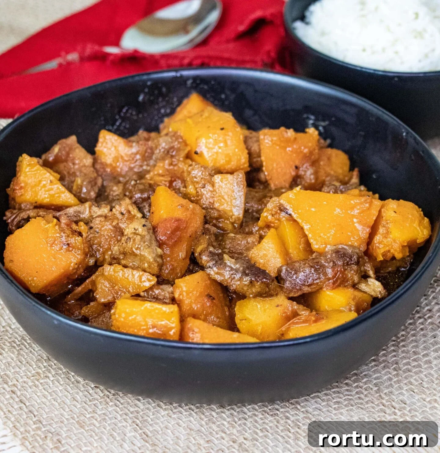 sauteed butternut squash with pork 