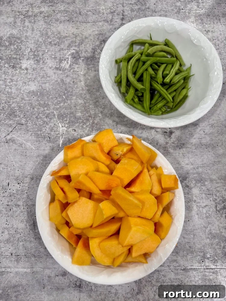 squash and green beans