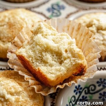 Butter rum muffin split open.