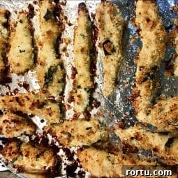 Crispy Chicken Goujons Recipe for Kids and Parties 8 Baking tray with baked chicken strips