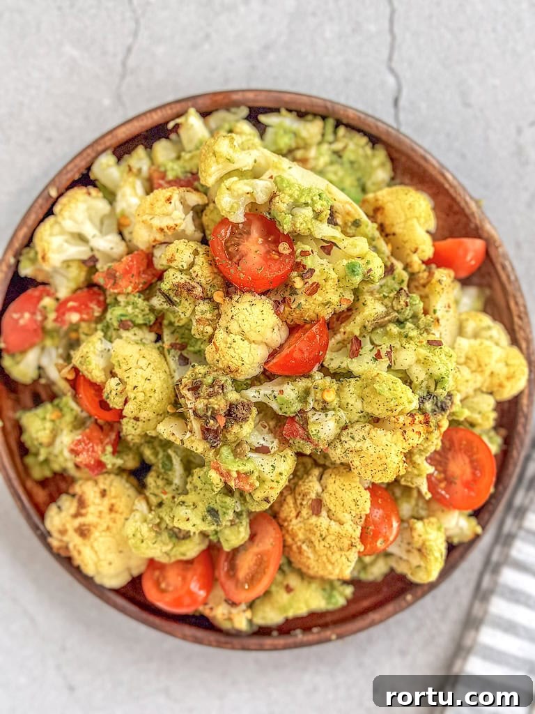 Roasted Cauliflower with Guacamole